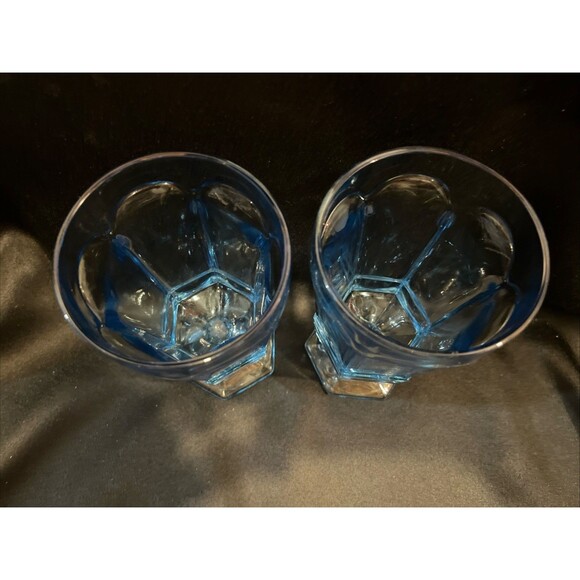 Set of 2 FOSTORIA VIRGINIA" Light Blue Goblets Stemware Glasses 6.75”X3.5” - Picture 2 of 8